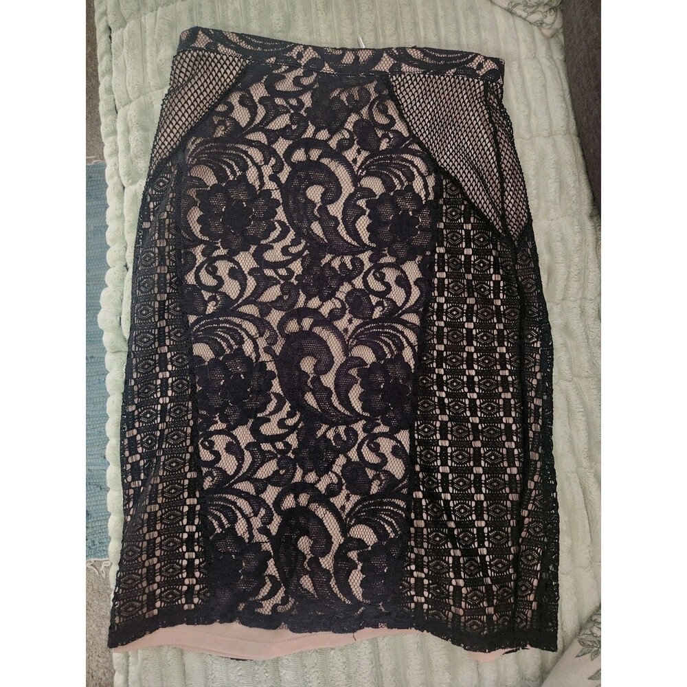Women's Mossimo Goth Lace Pencil Skirt with Steel Zipper Size M